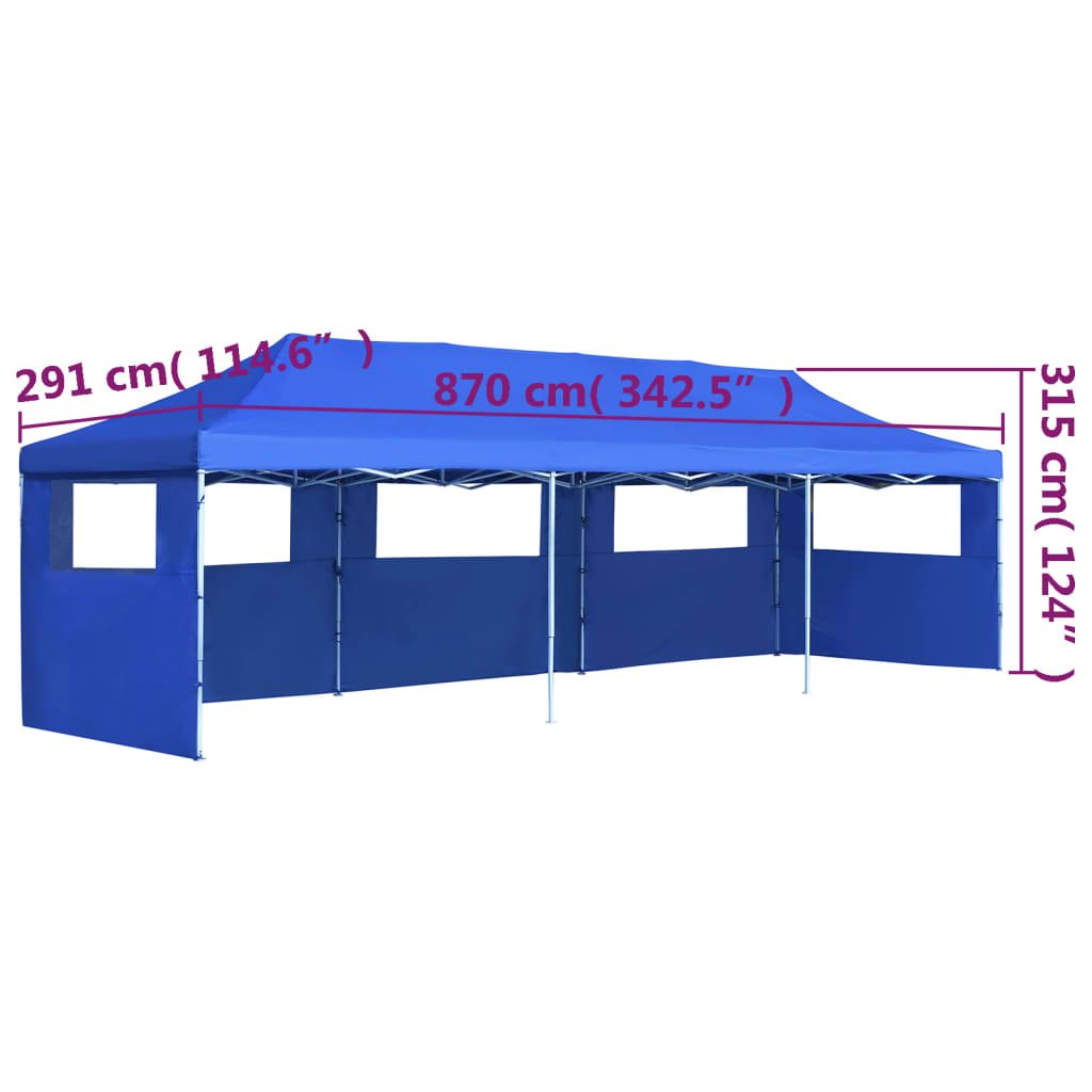 Vouwtent pop-up met 5 zijwanden 3x9 m blauw is nu te koop bij PeponiXL, paradijselijk wonen!