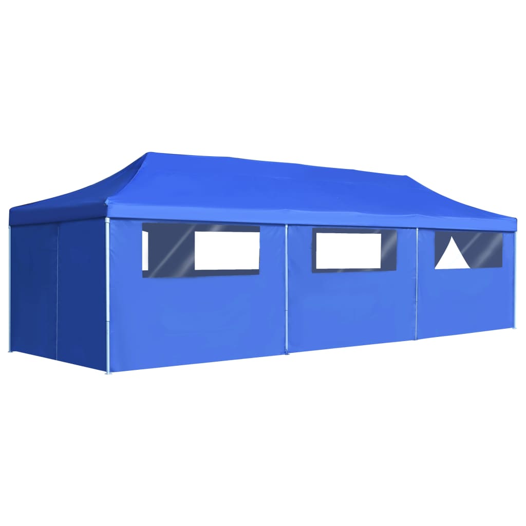 Vouwtent pop-up met 8 zijwanden 870x291x315 cm blauw is nu te koop bij PeponiXL, paradijselijk wonen!