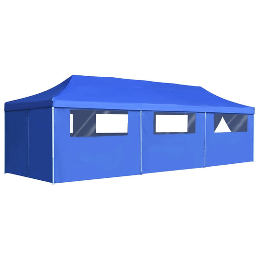 Vouwtent pop-up met 8 zijwanden 870x291x315 cm blauw is nu te koop bij PeponiXL, paradijselijk wonen!