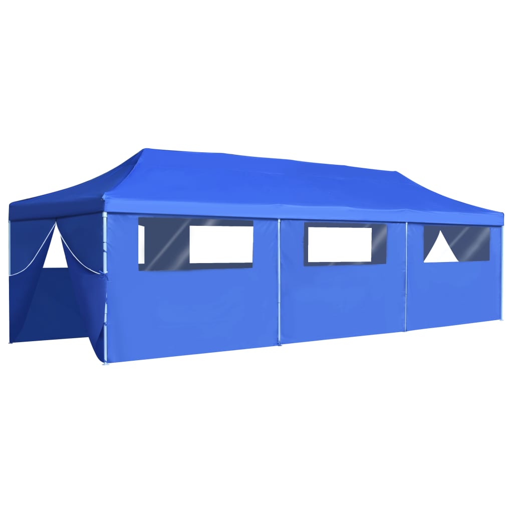 Vouwtent pop-up met 8 zijwanden 870x291x315 cm blauw is nu te koop bij PeponiXL, paradijselijk wonen!