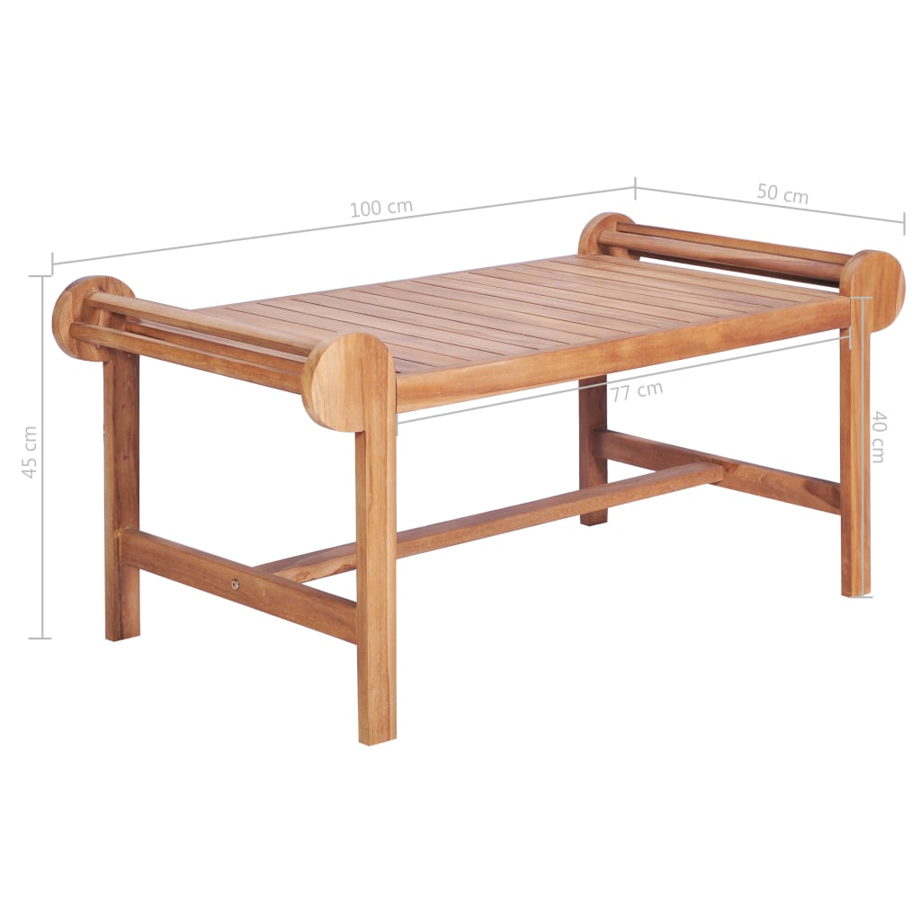 Salontafel 100x50x45 cm massief teakhout is nu te koop bij PeponiXL, paradijselijk wonen!