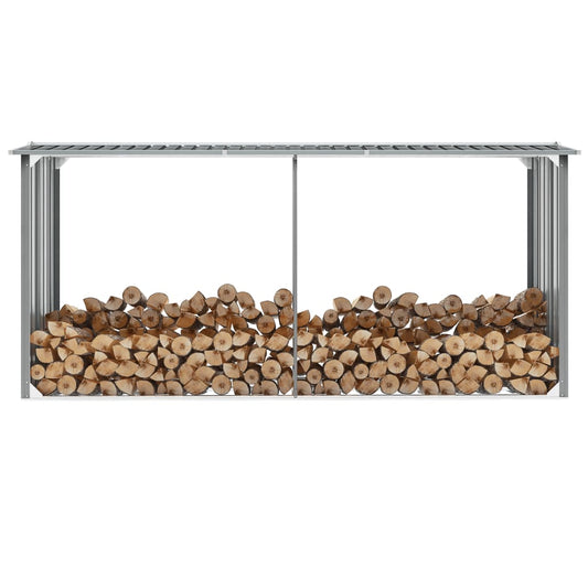 Haardhoutschuur 330x92x153 cm gegalvaniseerd staal grijs is nu te koop bij PeponiXL, paradijselijk wonen!