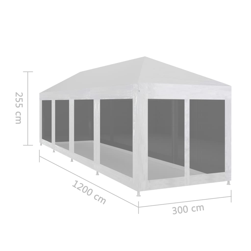 Partytent met 10 mesh zijwanden 12x3 m is nu te koop bij PeponiXL, paradijselijk wonen!
