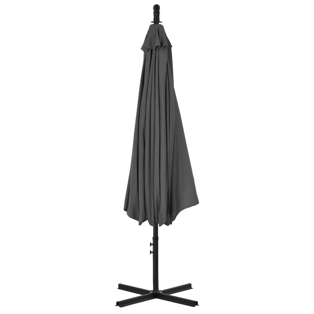 Zweefparasol met stalen paal 300 cm antracietkleurig is nu te koop bij PeponiXL, paradijselijk wonen!