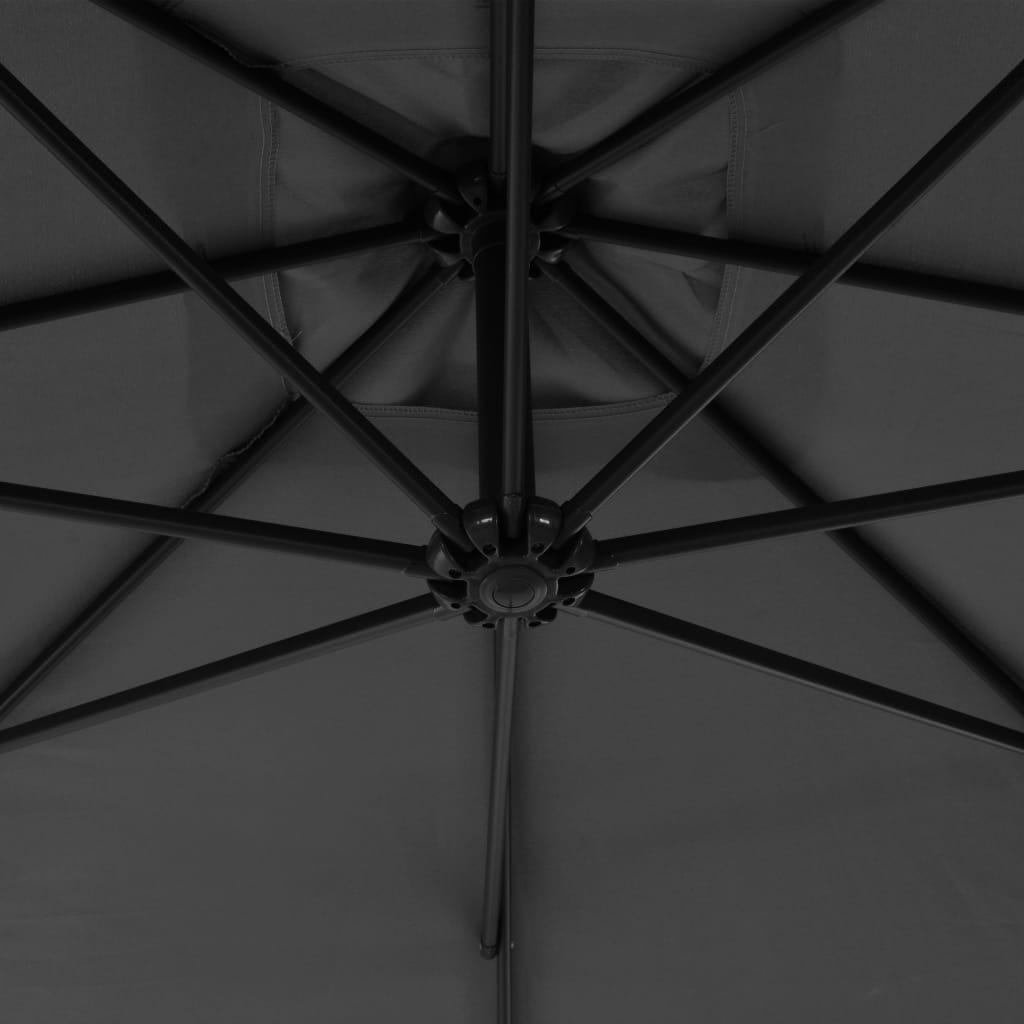 Zweefparasol met stalen paal 300 cm antracietkleurig is nu te koop bij PeponiXL, paradijselijk wonen!