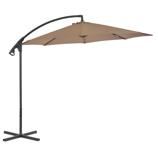 Zweefparasol met stalen paal 300 cm taupe is nu te koop bij PeponiXL, paradijselijk wonen!