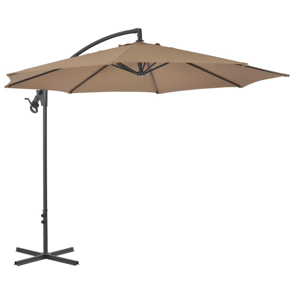 Zweefparasol met stalen paal 300 cm taupe is nu te koop bij PeponiXL, paradijselijk wonen!