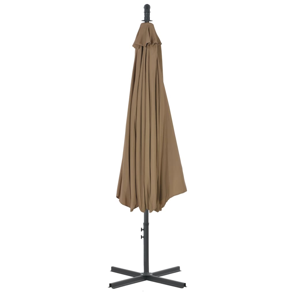 Zweefparasol met stalen paal 300 cm taupe is nu te koop bij PeponiXL, paradijselijk wonen!