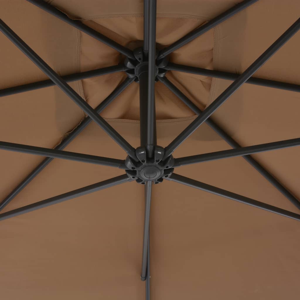 Zweefparasol met stalen paal 300 cm taupe is nu te koop bij PeponiXL, paradijselijk wonen!