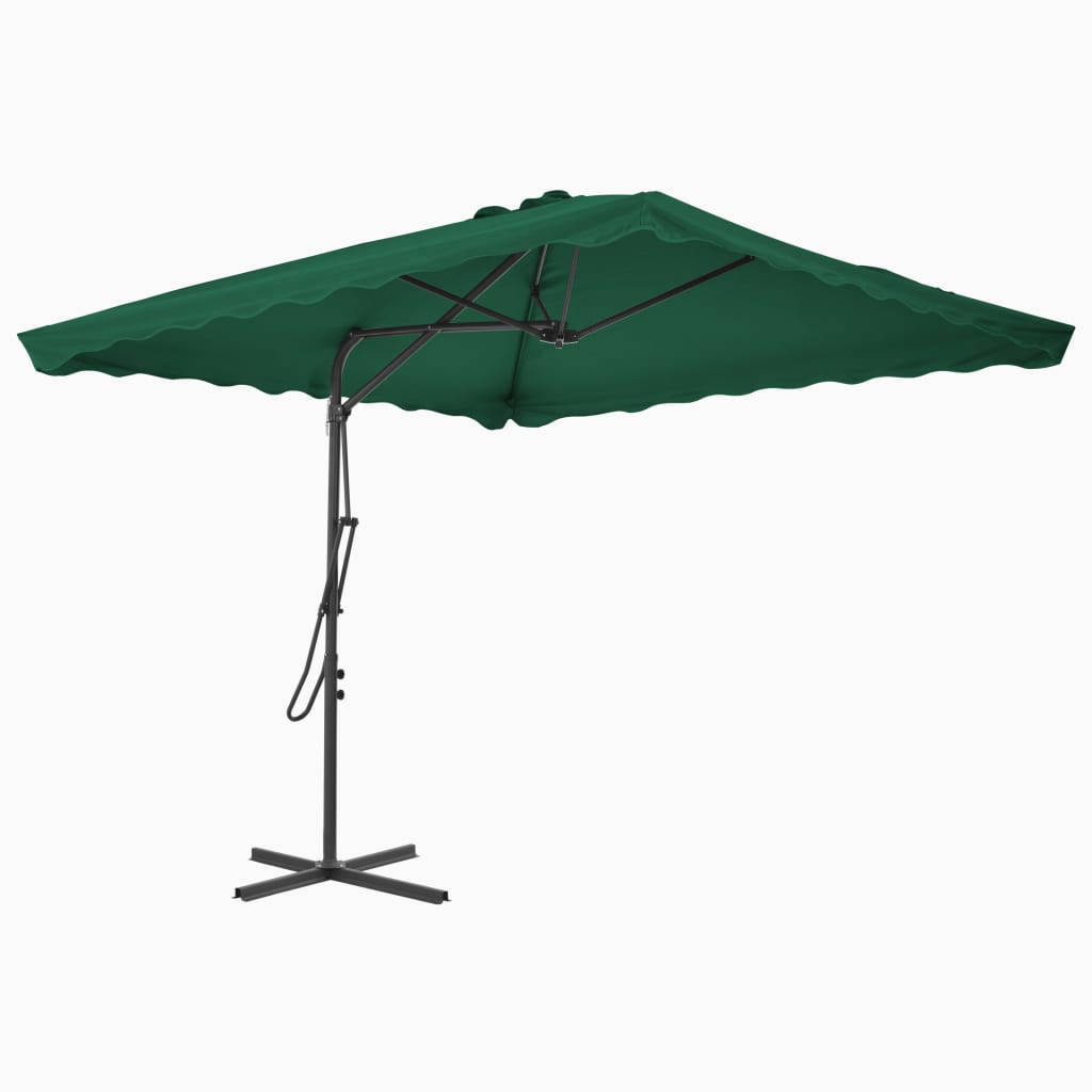 Parasol met stalen paal 250x250 cm groen is nu te koop bij PeponiXL, paradijselijk wonen!