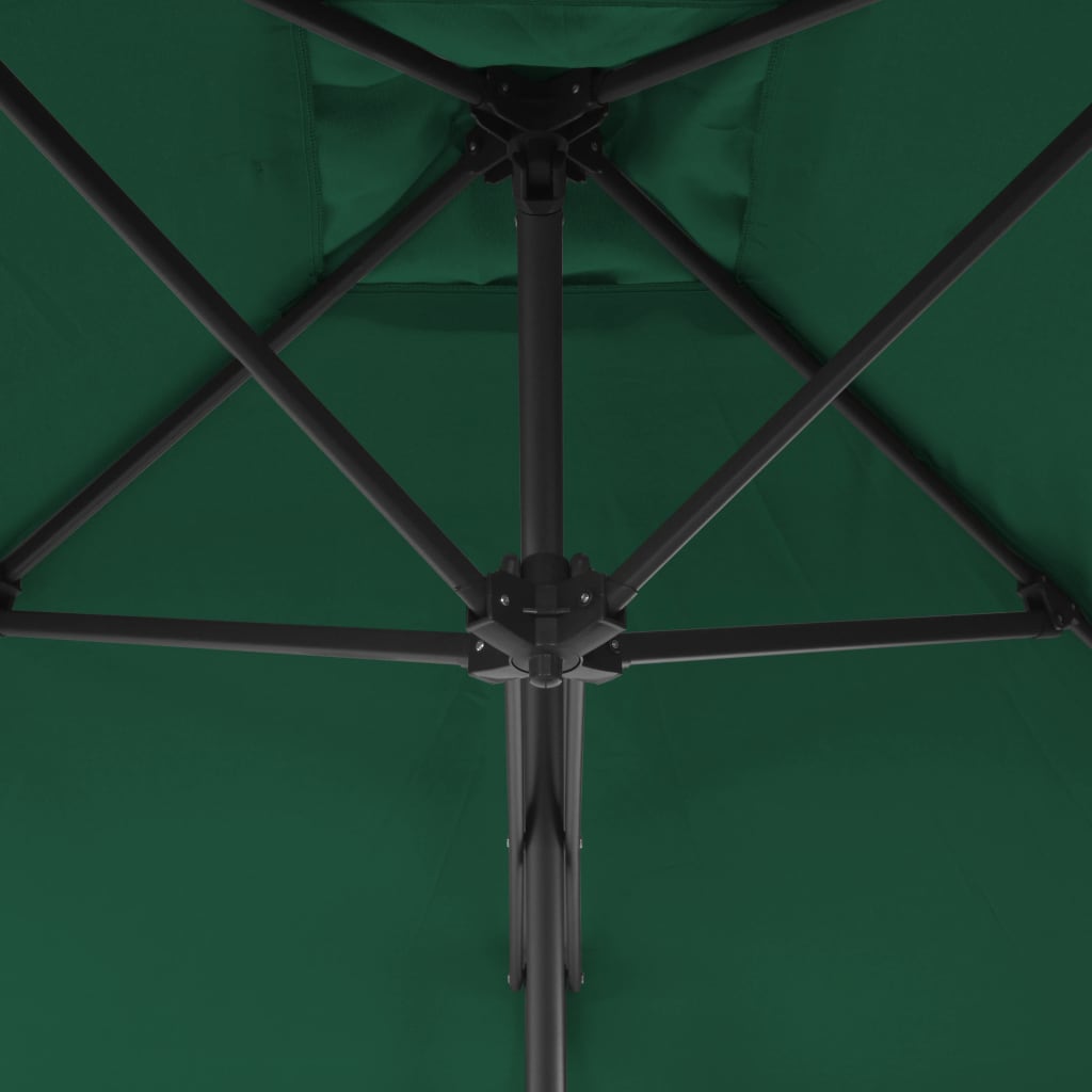 Parasol met stalen paal 250x250 cm groen is nu te koop bij PeponiXL, paradijselijk wonen!