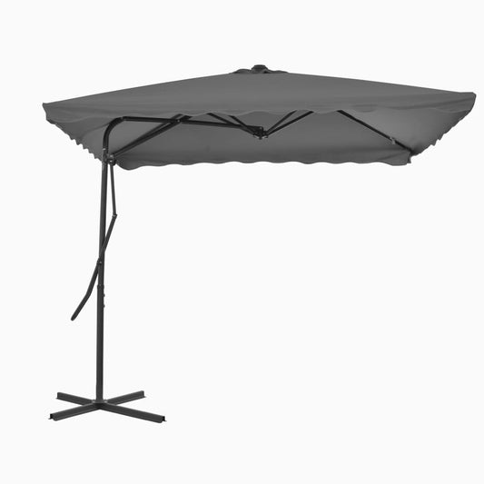 Parasol met stalen paal 250x250 cm antraciet is nu te koop bij PeponiXL, paradijselijk wonen!