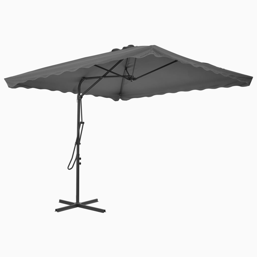 Parasol met stalen paal 250x250 cm antraciet is nu te koop bij PeponiXL, paradijselijk wonen!