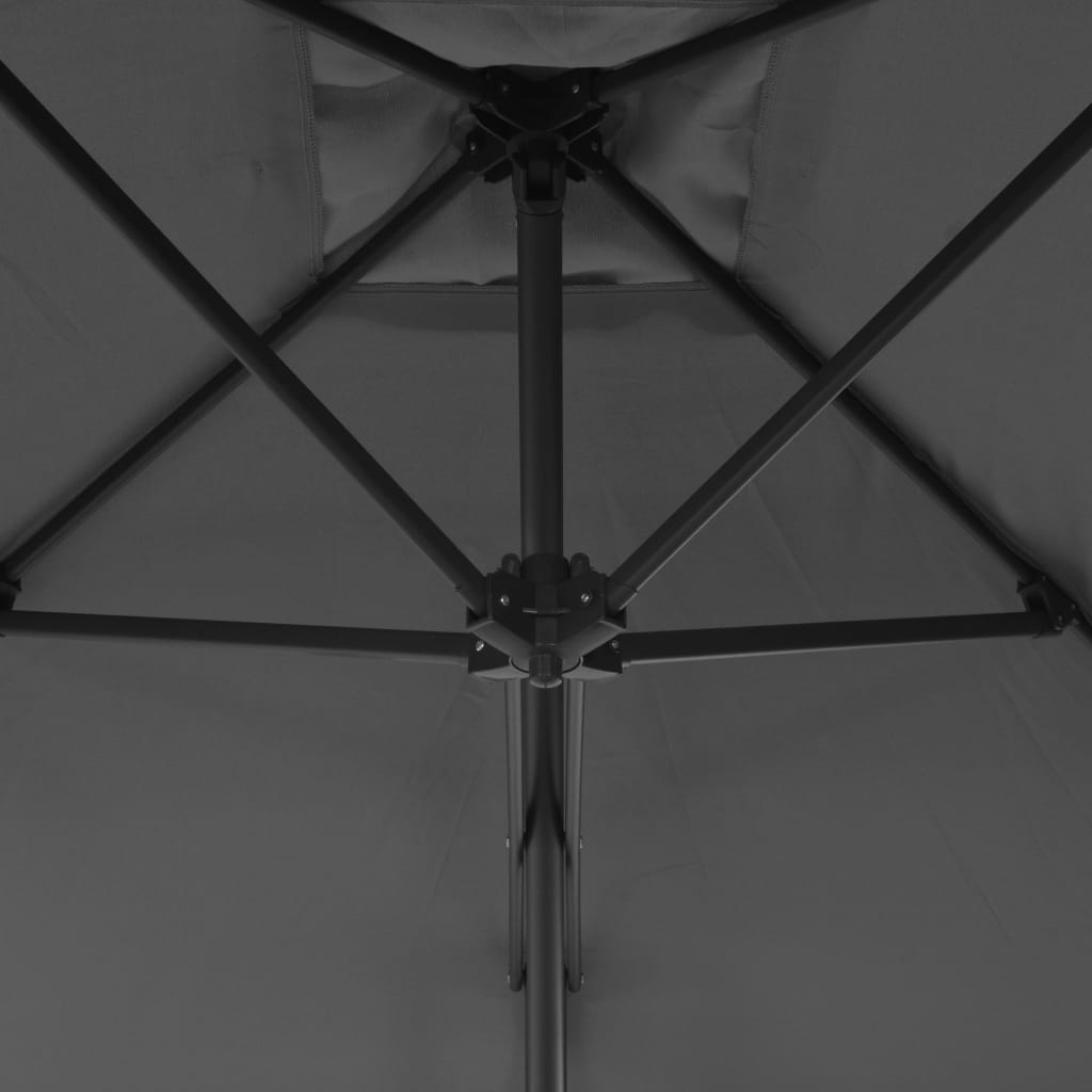 Parasol met stalen paal 250x250 cm antraciet is nu te koop bij PeponiXL, paradijselijk wonen!