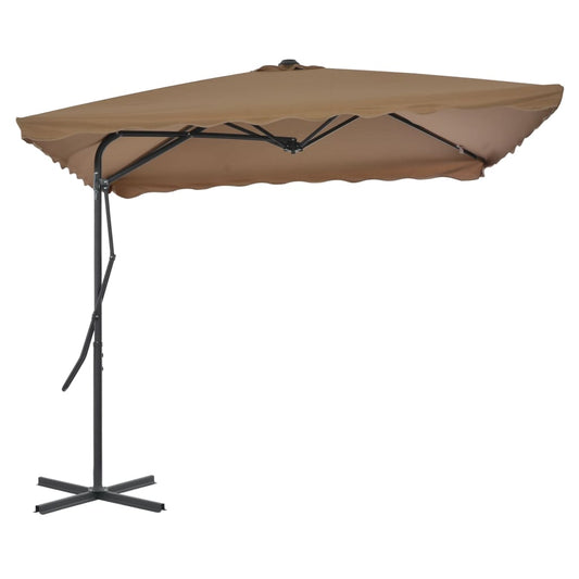 Parasol met stalen paal 250x250 cm taupe is nu te koop bij PeponiXL, paradijselijk wonen!