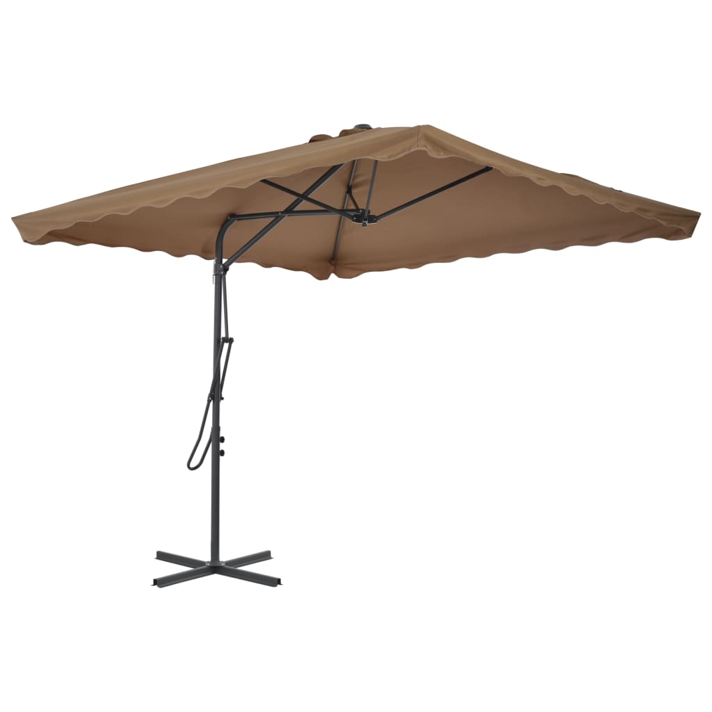 Parasol met stalen paal 250x250 cm taupe is nu te koop bij PeponiXL, paradijselijk wonen!