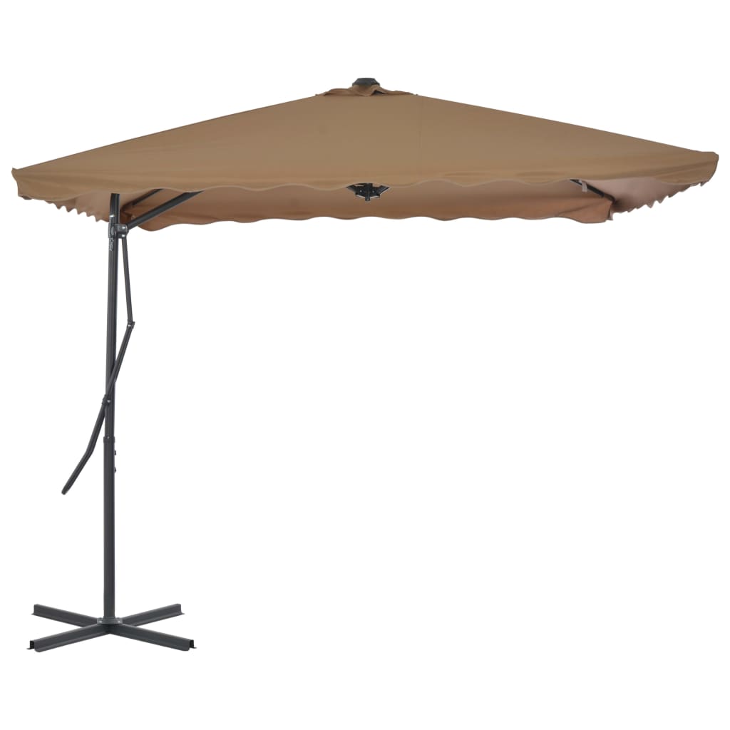 Parasol met stalen paal 250x250 cm taupe is nu te koop bij PeponiXL, paradijselijk wonen!