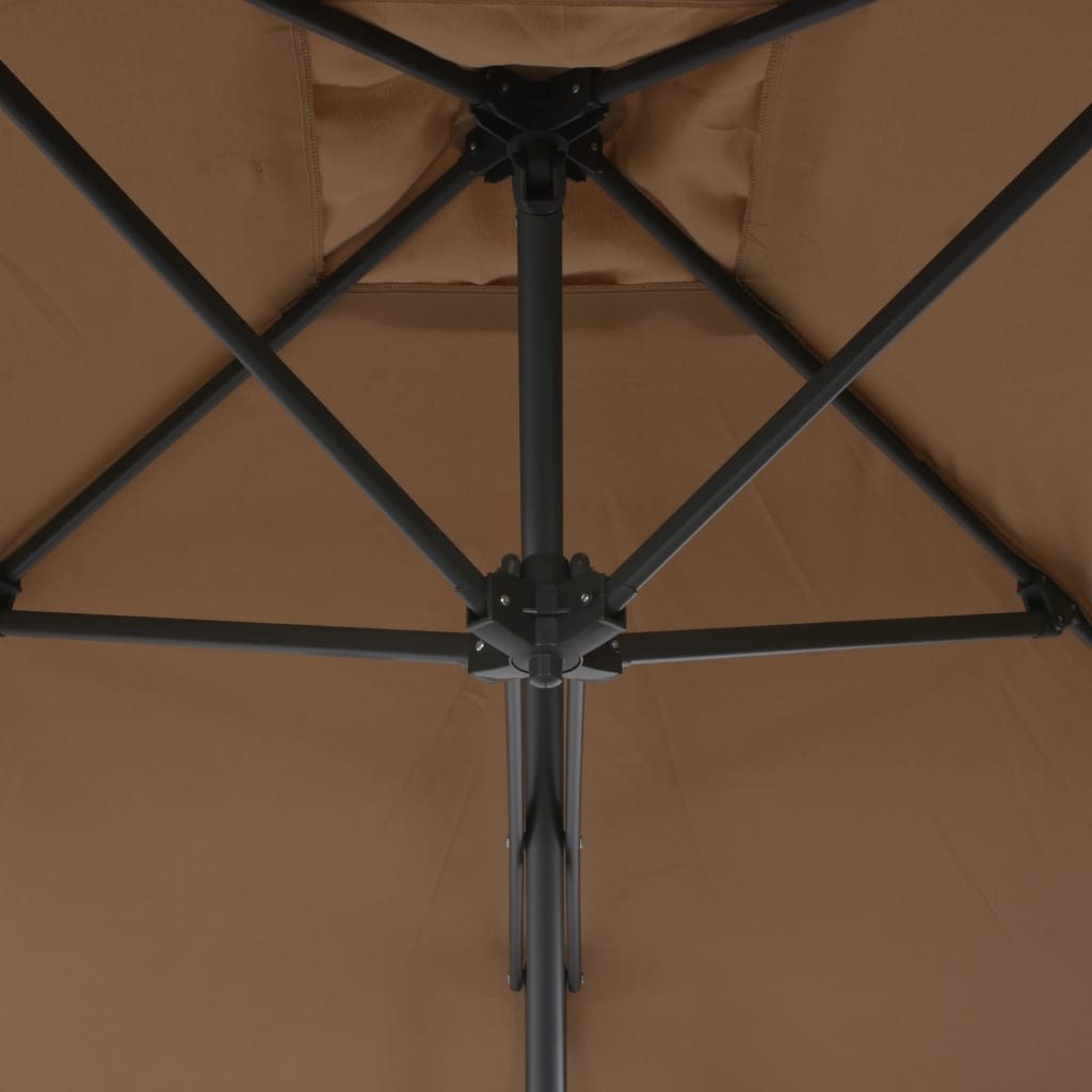 Parasol met stalen paal 250x250 cm taupe is nu te koop bij PeponiXL, paradijselijk wonen!