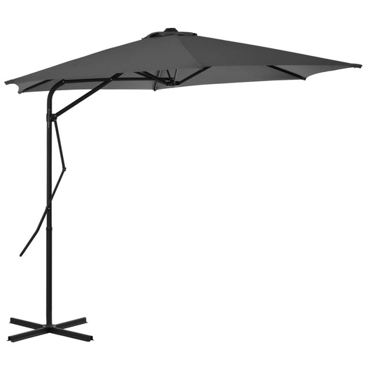 Parasol met stalen paal 300 cm antraciet is nu te koop bij PeponiXL, paradijselijk wonen!