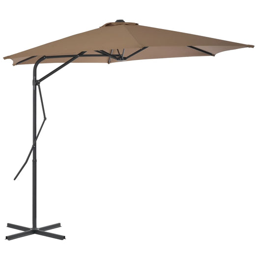 Parasol met stalen paal 300 cm taupe is nu te koop bij PeponiXL, paradijselijk wonen!