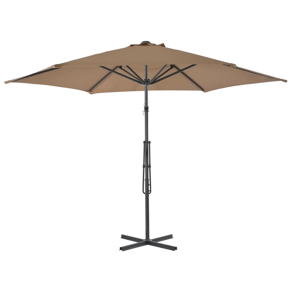 Parasol met stalen paal 300 cm taupe is nu te koop bij PeponiXL, paradijselijk wonen!