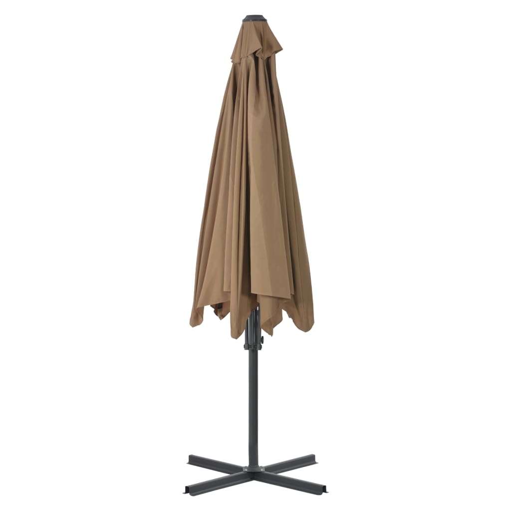 Parasol met stalen paal 300 cm taupe is nu te koop bij PeponiXL, paradijselijk wonen!