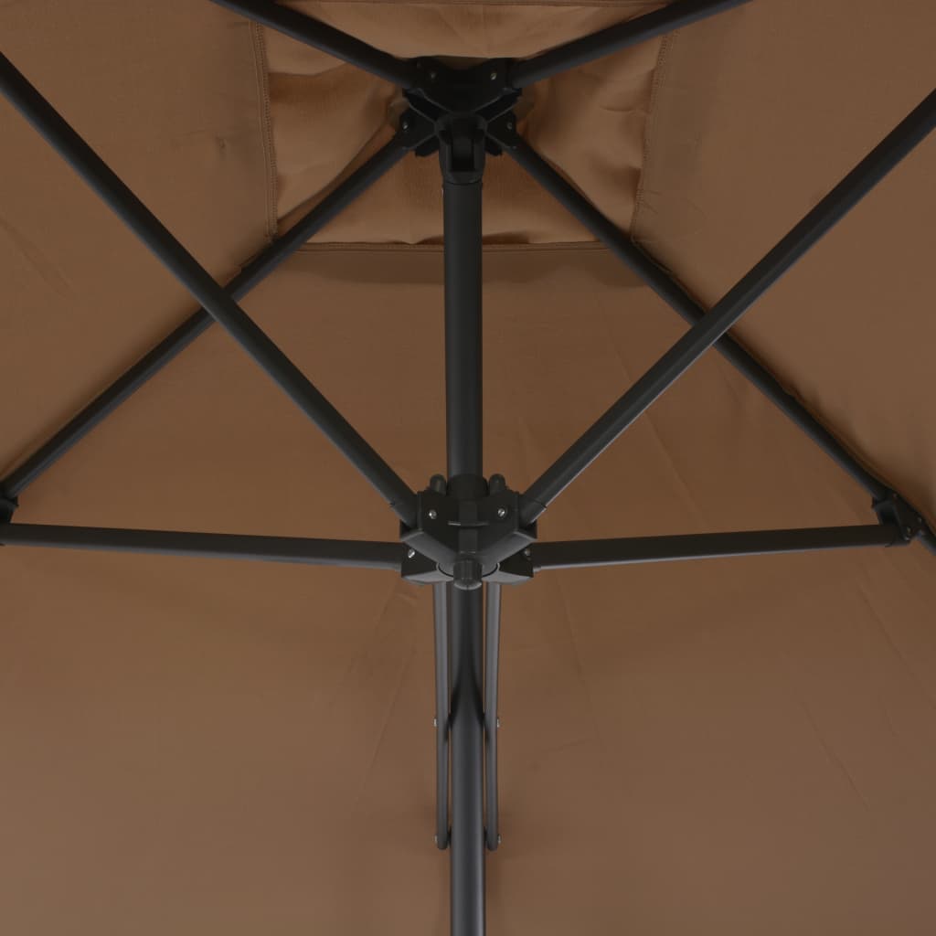 Parasol met stalen paal 300 cm taupe is nu te koop bij PeponiXL, paradijselijk wonen!