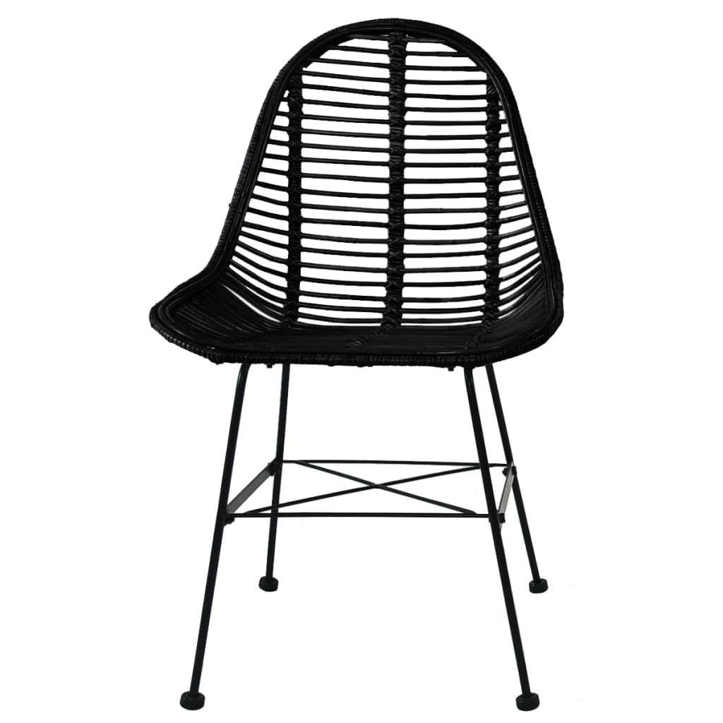 Eetkamerstoelen 6 st natuurlijk rattan zwart is nu te koop bij PeponiXL, paradijselijk wonen!