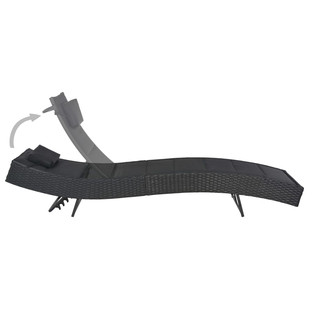 Ligbed poly rattan en textileen zwart is nu te koop bij PeponiXL, paradijselijk wonen!