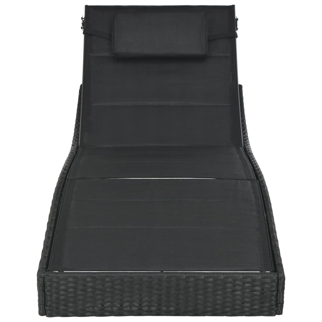 Ligbed poly rattan en textileen zwart is nu te koop bij PeponiXL, paradijselijk wonen!