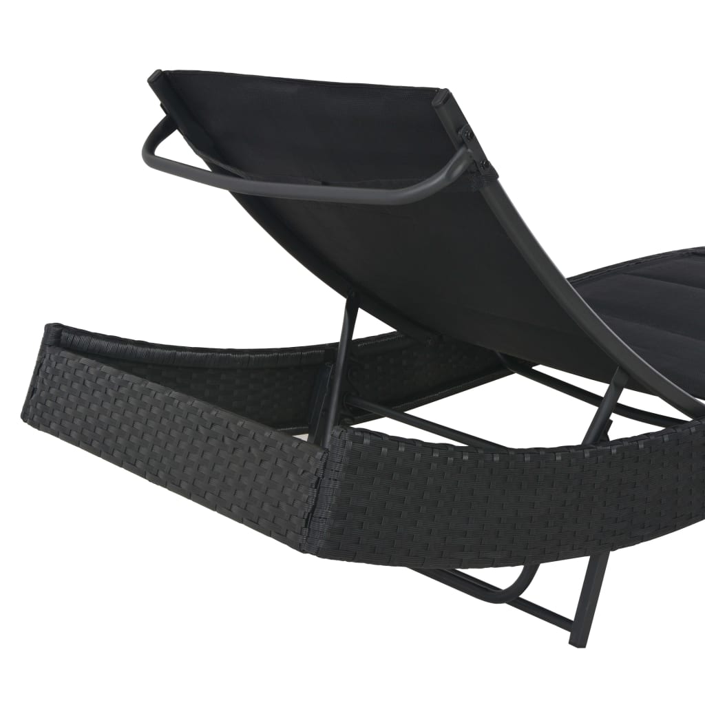 Ligbed poly rattan en textileen zwart is nu te koop bij PeponiXL, paradijselijk wonen!