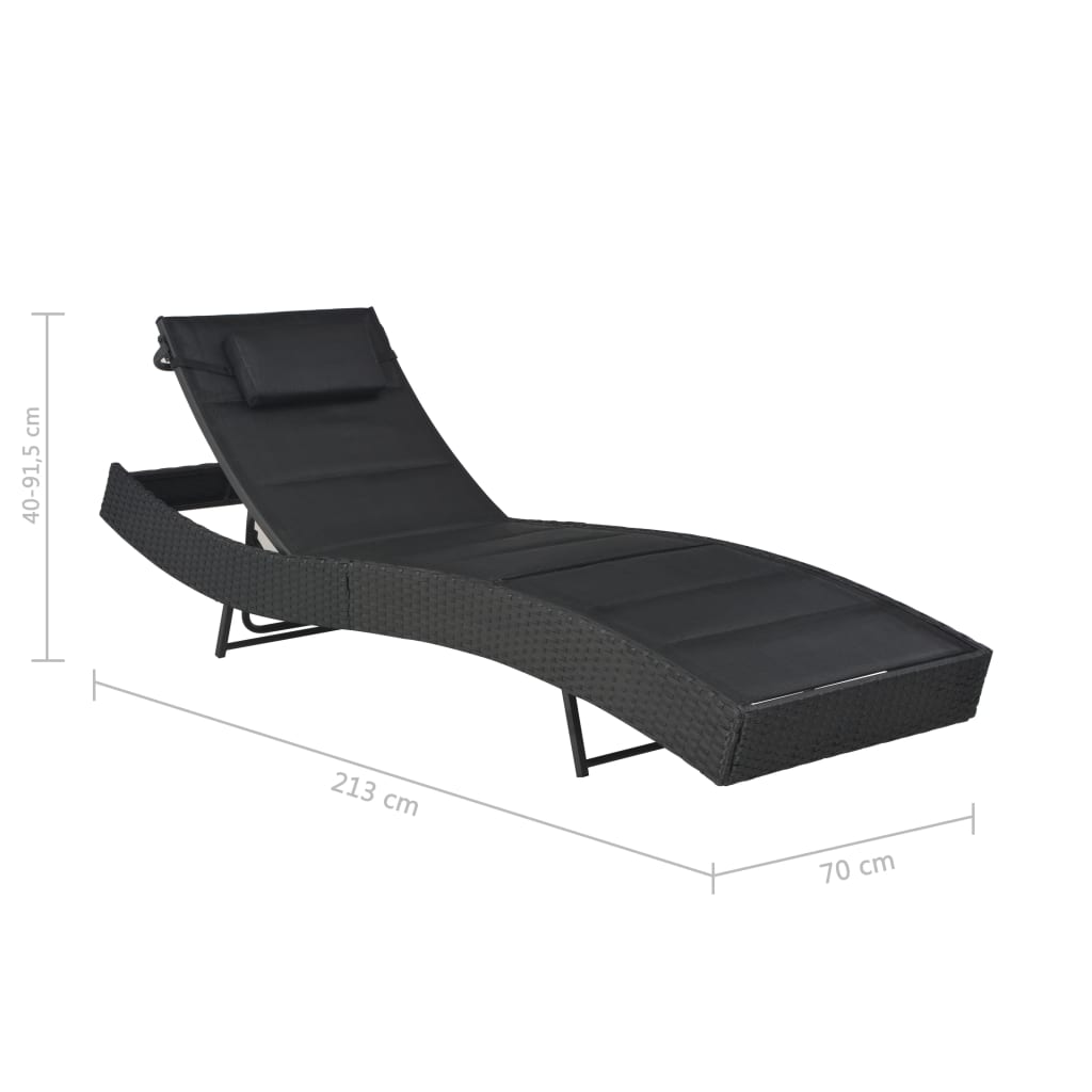 Ligbed poly rattan en textileen zwart is nu te koop bij PeponiXL, paradijselijk wonen!