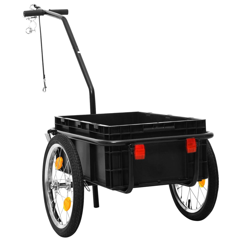 Fietstrailer/trekwagen 155x60x83 cm staal zwart is nu te koop bij PeponiXL, paradijselijk wonen!