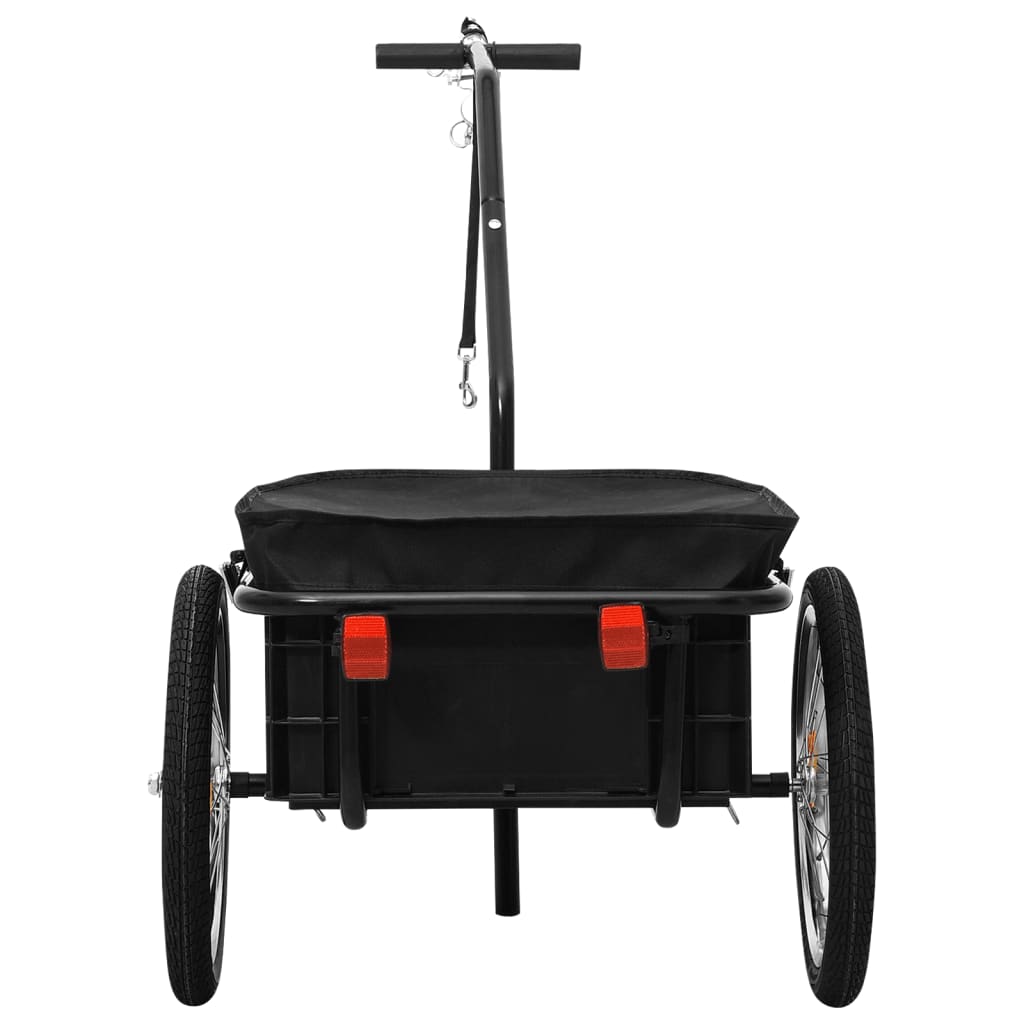 Fietstrailer/trekwagen 155x60x83 cm staal zwart is nu te koop bij PeponiXL, paradijselijk wonen!