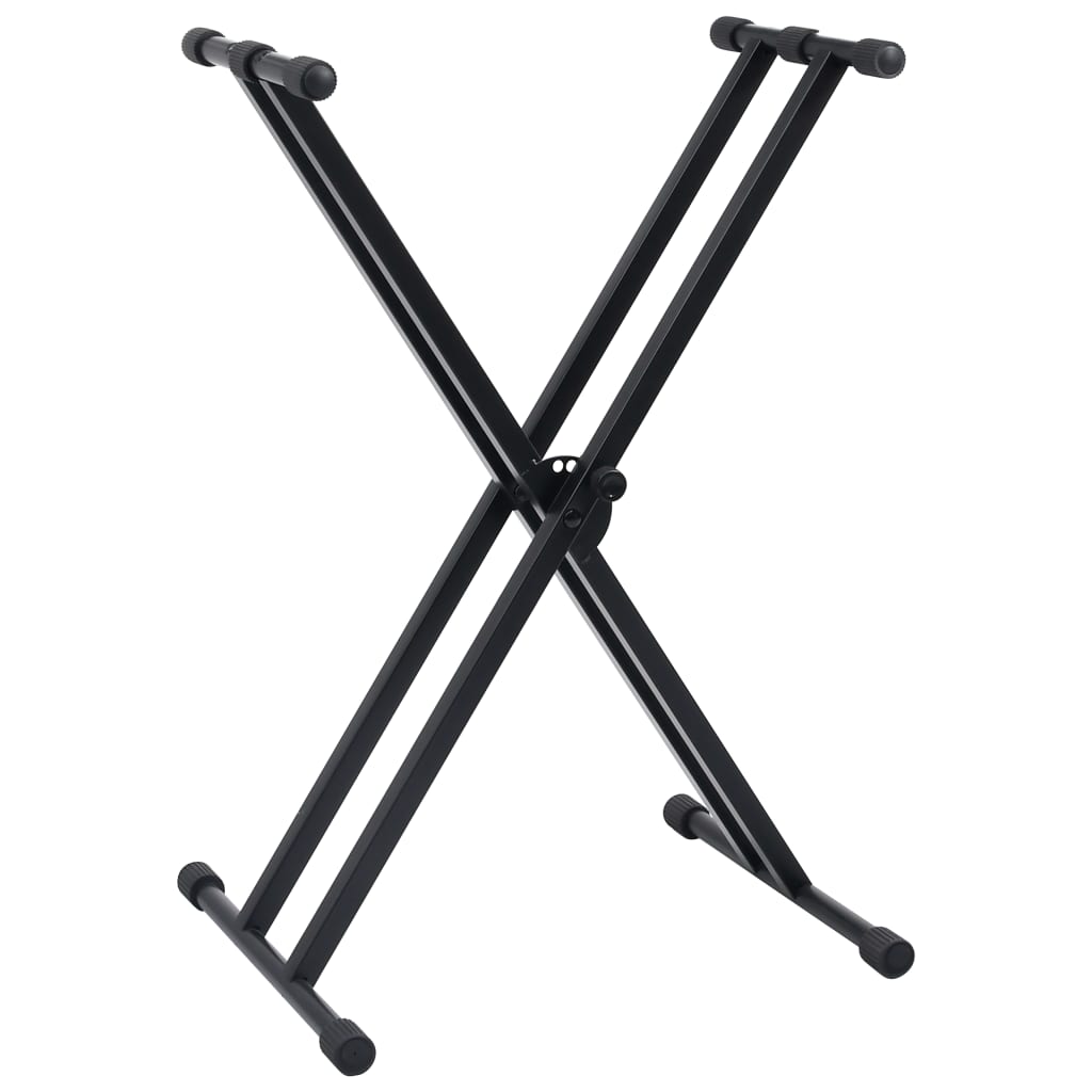 Keyboardstandaard en -kruk dubbel versterkt zwart is nu te koop bij PeponiXL, paradijselijk wonen!