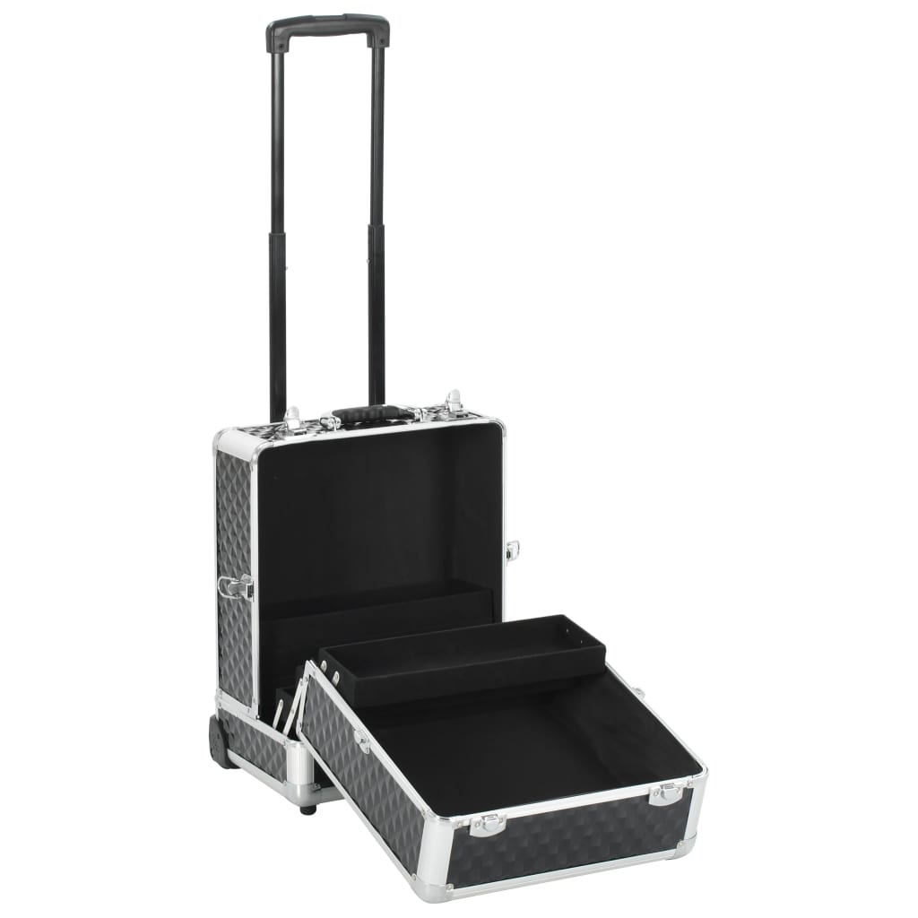 Make-up trolley 35x29x45 cm aluminium zwart is nu te koop bij PeponiXL, paradijselijk wonen!