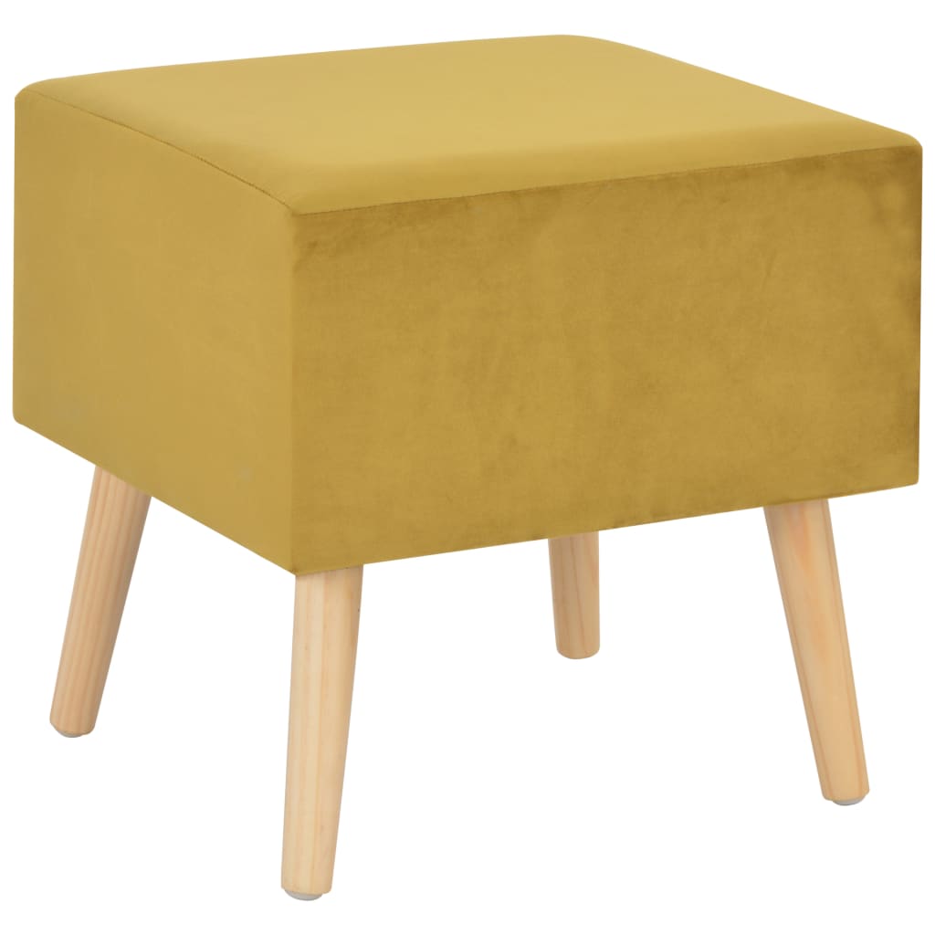Nachtkastje 40x35x40 cm fluweel mosterdkleurig is nu te koop bij PeponiXL, paradijselijk wonen!
