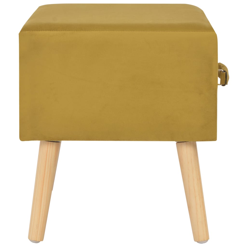 Nachtkastje 40x35x40 cm fluweel mosterdkleurig is nu te koop bij PeponiXL, paradijselijk wonen!
