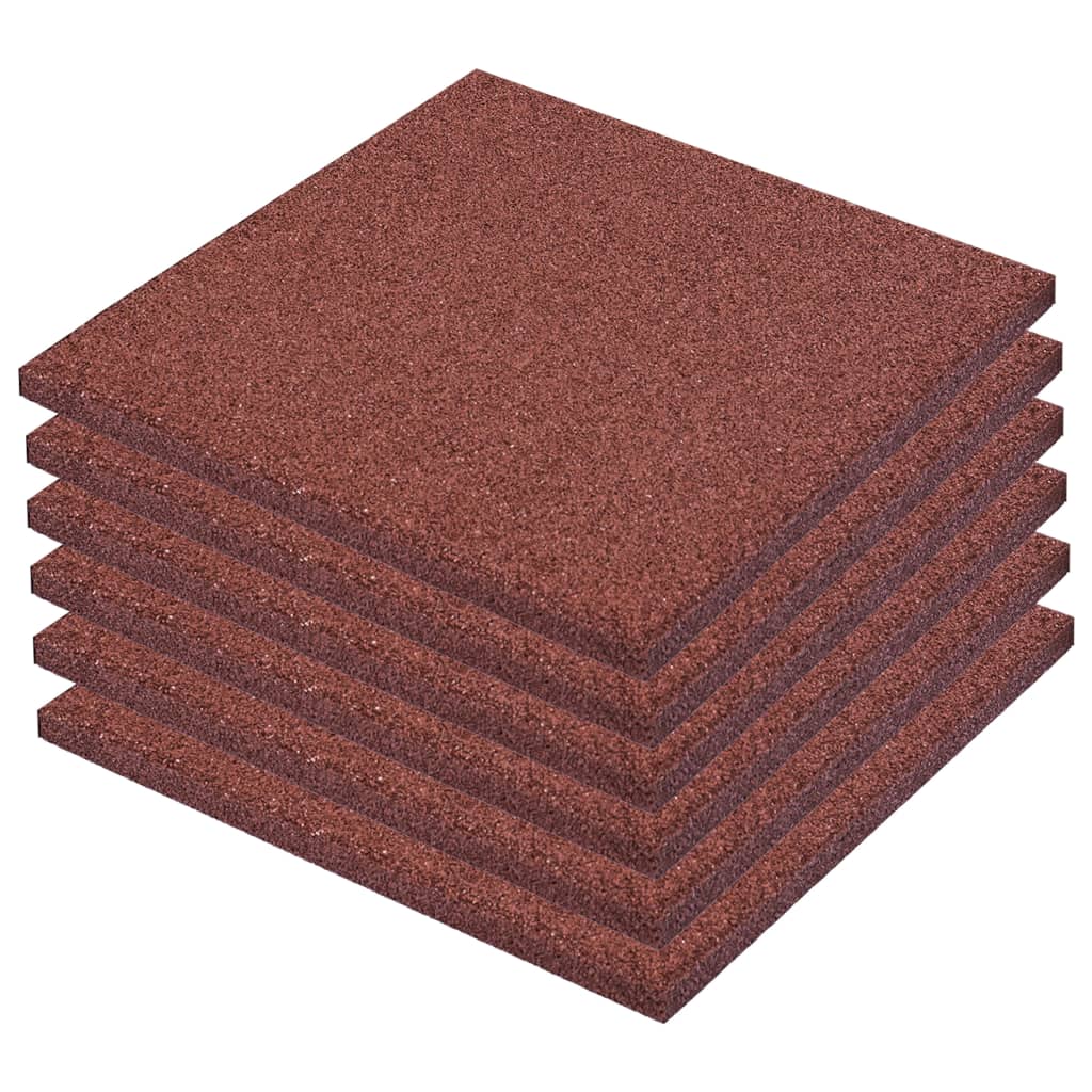 Valtegel 6 st 50x50x3 cm rubber rood is nu te koop bij PeponiXL, paradijselijk wonen!