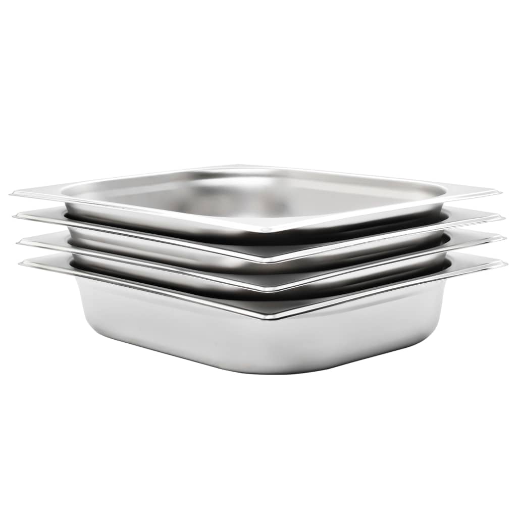 Gastronormbakken 4 st GN 1/2 65 mm roestvrij staal is nu te koop bij PeponiXL, paradijselijk wonen!