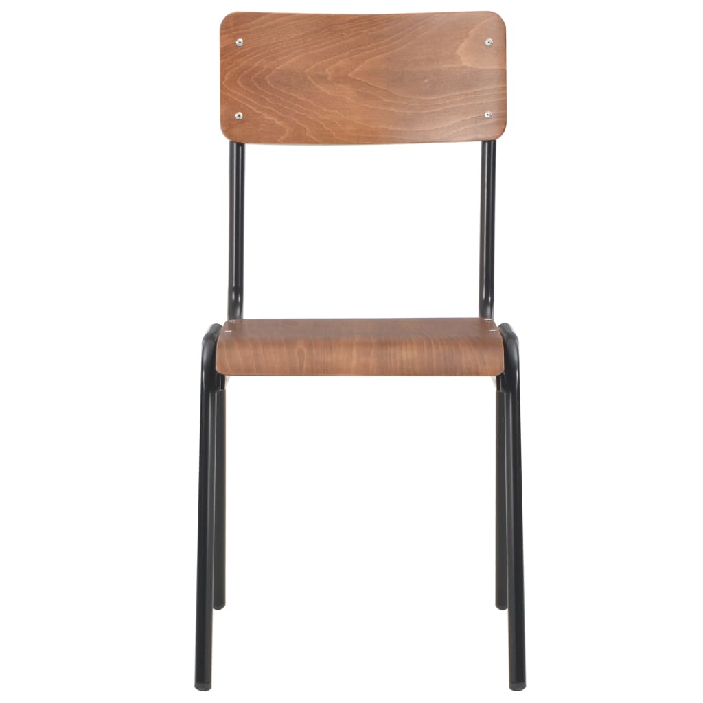 Eetkamerstoelen 4 st massief multiplex staal bruin is nu te koop bij PeponiXL, paradijselijk wonen!