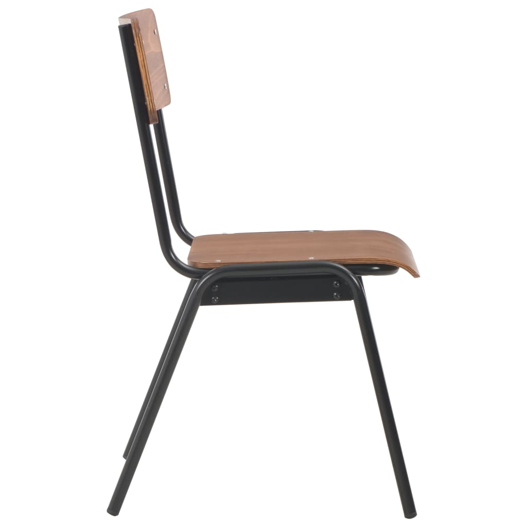 Eetkamerstoelen 4 st massief multiplex staal bruin is nu te koop bij PeponiXL, paradijselijk wonen!