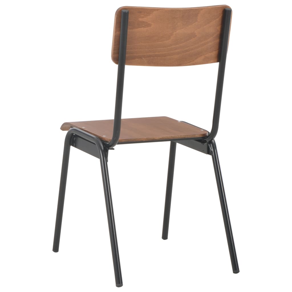 Eetkamerstoelen 4 st massief multiplex staal bruin is nu te koop bij PeponiXL, paradijselijk wonen!