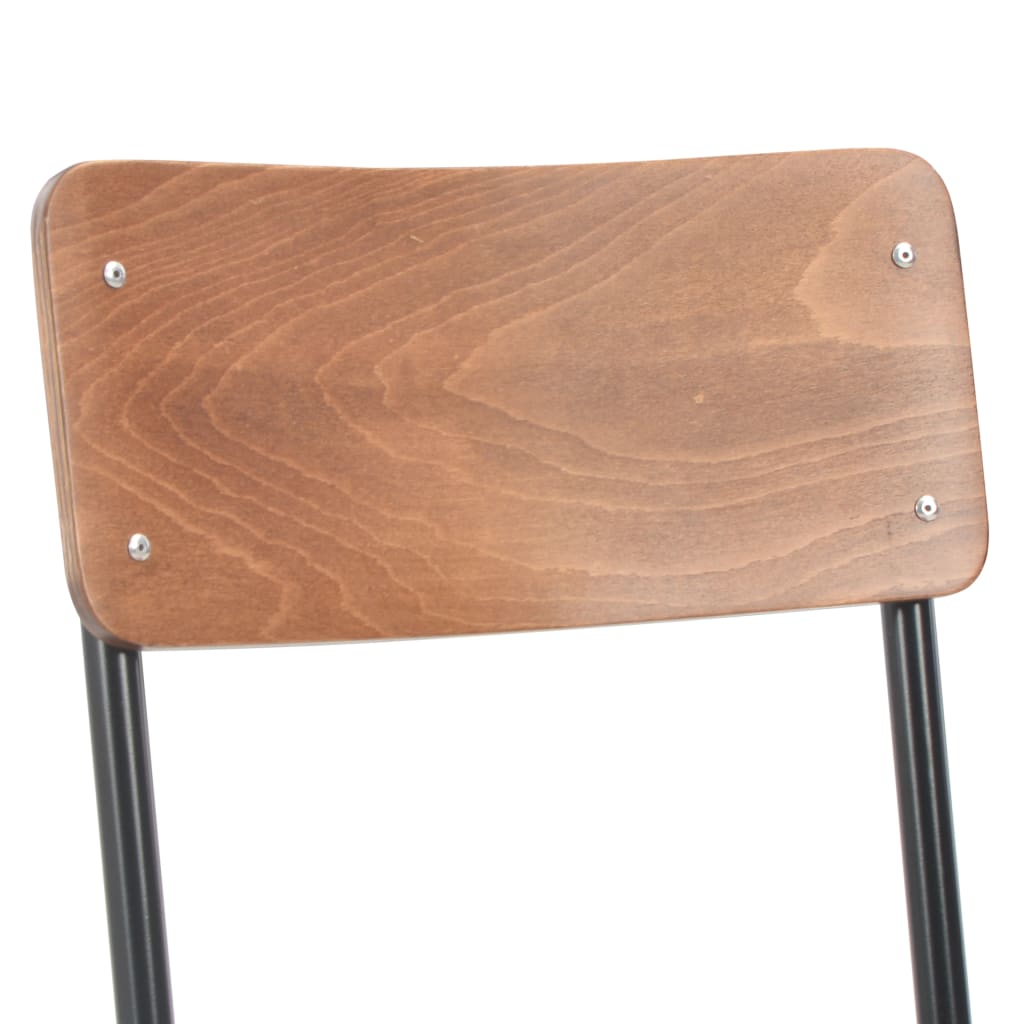 Eetkamerstoelen 4 st massief multiplex staal bruin is nu te koop bij PeponiXL, paradijselijk wonen!