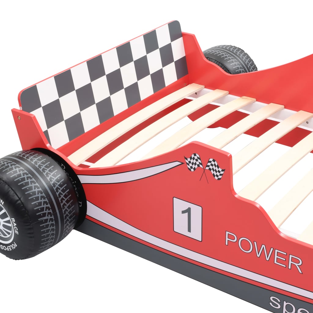 Kinderbed raceauto rood 90x200 cm is nu te koop bij PeponiXL, paradijselijk wonen!