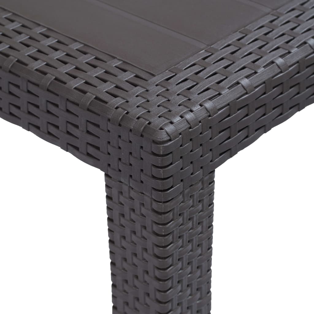 Tuintafel 150x90x72 cm rattan-look kunststof bruin is nu te koop bij PeponiXL, paradijselijk wonen!