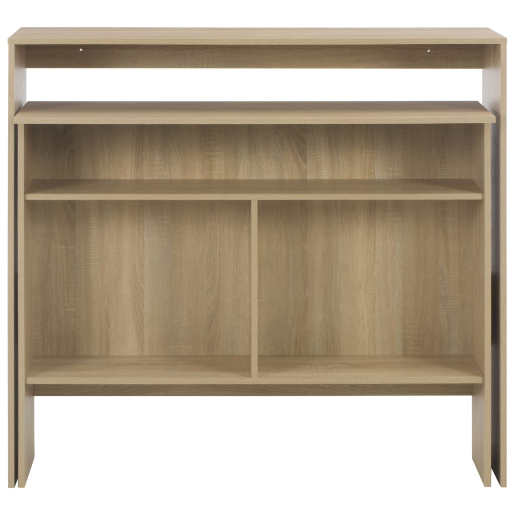 Bartafel met 2 tafelbladen 130x40x120 cm eikenkleurig is nu te koop bij PeponiXL, paradijselijk wonen!