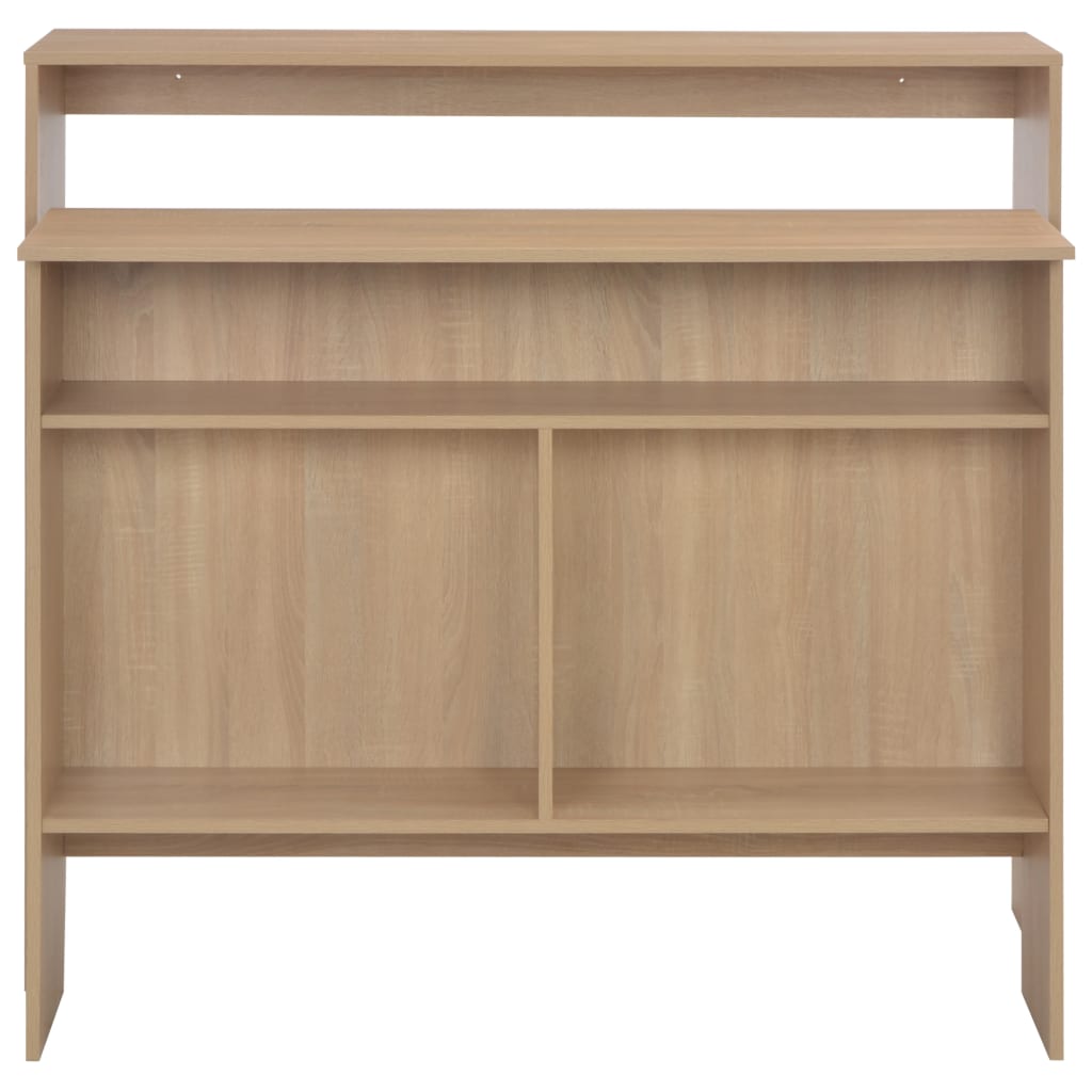 Bartafel met 2 tafelbladen 130x40x120 cm eikenkleurig is nu te koop bij PeponiXL, paradijselijk wonen!