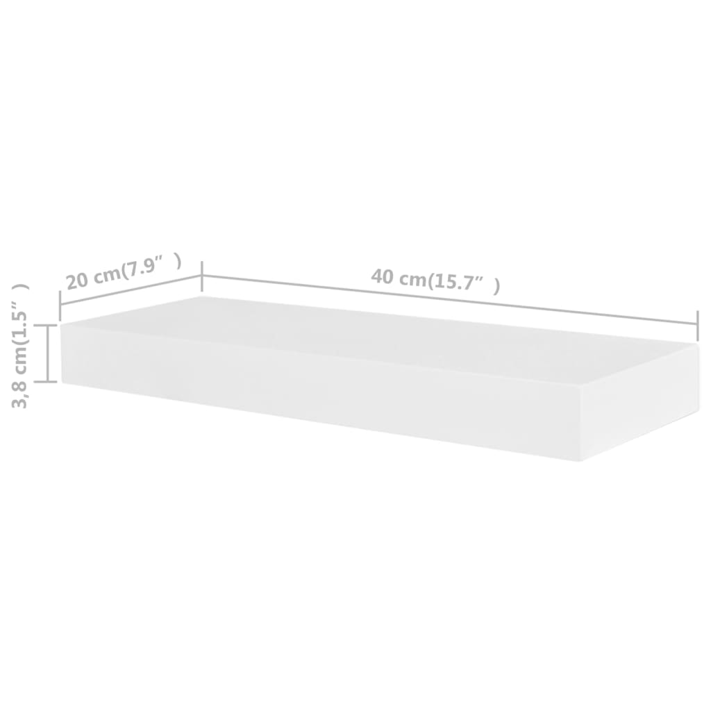 Wandplanken 4 st 40 cm wit is nu te koop bij PeponiXL, paradijselijk wonen!