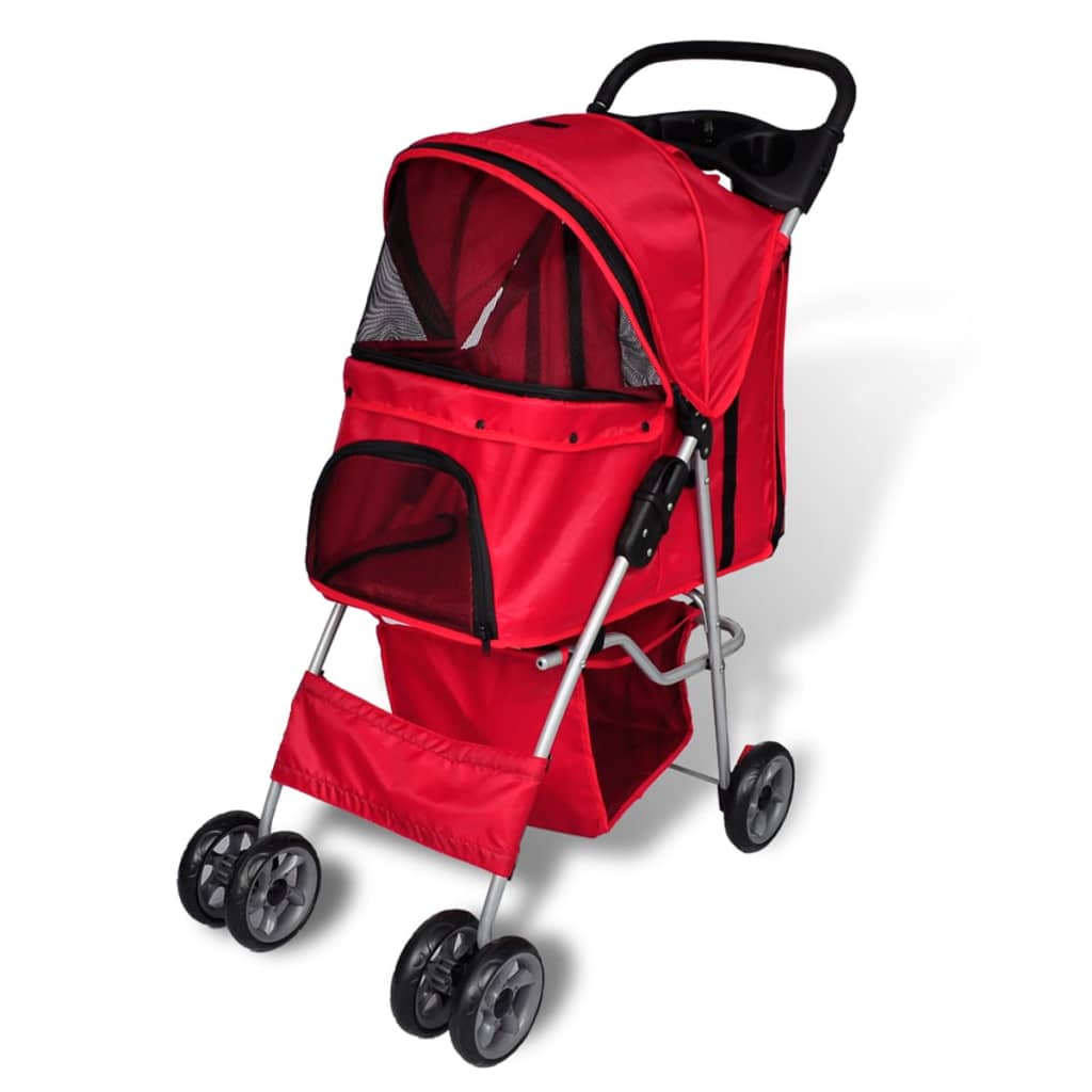 Wandelwagen voor hond rood is nu te koop bij PeponiXL, paradijselijk wonen!